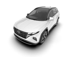 White SUV on transparent background. 3d rendering - illustration png