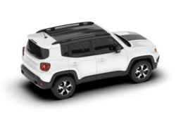 White SUV on transparent background. 3d rendering - illustration png