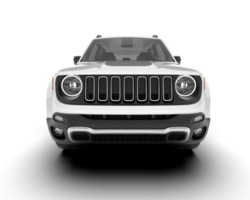 White SUV on transparent background. 3d rendering - illustration png