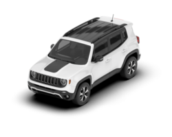 White SUV on transparent background. 3d rendering - illustration png