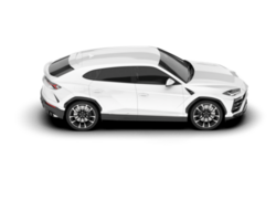 White SUV on transparent background. 3d rendering - illustration png