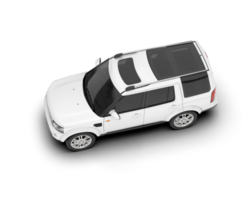 White SUV on transparent background. 3d rendering - illustration png