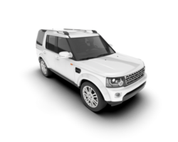 White SUV on transparent background. 3d rendering - illustration png