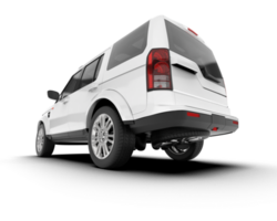 White SUV on transparent background. 3d rendering - illustration png