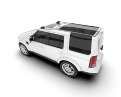 White SUV on transparent background. 3d rendering - illustration png