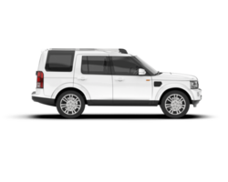 White SUV on transparent background. 3d rendering - illustration png