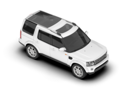 White SUV on transparent background. 3d rendering - illustration png
