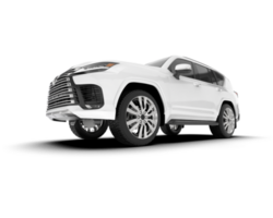 White SUV on transparent background. 3d rendering - illustration png