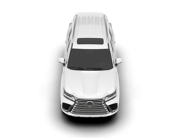 White SUV on transparent background. 3d rendering - illustration png