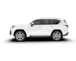 White SUV on transparent background. 3d rendering - illustration png