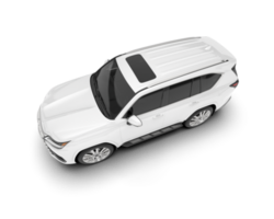 White SUV on transparent background. 3d rendering - illustration png