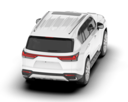 White SUV on transparent background. 3d rendering - illustration png