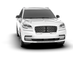 White SUV on transparent background. 3d rendering - illustration png