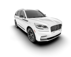 White SUV on transparent background. 3d rendering - illustration png