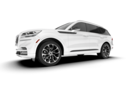 White SUV on transparent background. 3d rendering - illustration png