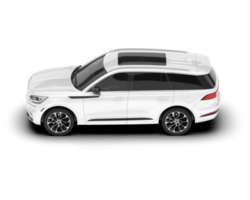 White SUV on transparent background. 3d rendering - illustration png