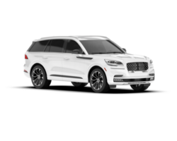 White SUV on transparent background. 3d rendering - illustration png