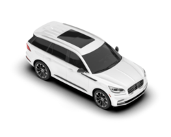 White SUV on transparent background. 3d rendering - illustration png