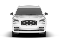 White SUV on transparent background. 3d rendering - illustration png