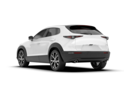 White SUV on transparent background. 3d rendering - illustration png
