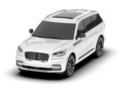 White SUV on transparent background. 3d rendering - illustration png