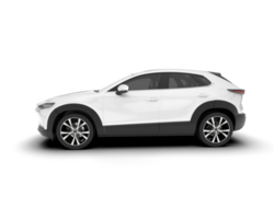 White SUV on transparent background. 3d rendering - illustration png