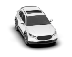 White SUV on transparent background. 3d rendering - illustration png