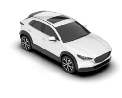 White SUV on transparent background. 3d rendering - illustration png