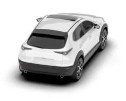 White SUV on transparent background. 3d rendering - illustration png