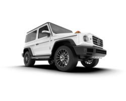 White SUV on transparent background. 3d rendering - illustration png