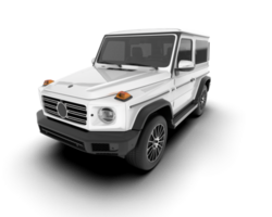 White SUV on transparent background. 3d rendering - illustration png