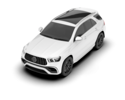 White SUV on transparent background. 3d rendering - illustration png