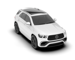 White SUV on transparent background. 3d rendering - illustration png
