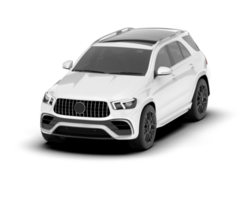 White SUV on transparent background. 3d rendering - illustration png