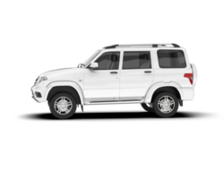 White SUV on transparent background. 3d rendering - illustration png