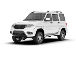 White SUV on transparent background. 3d rendering - illustration png