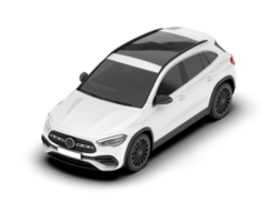 White SUV on transparent background. 3d rendering - illustration png
