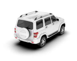 White SUV on transparent background. 3d rendering - illustration png