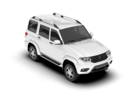 White SUV on transparent background. 3d rendering - illustration png