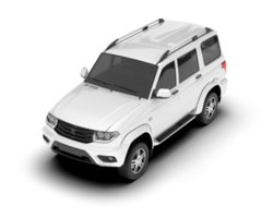 White SUV on transparent background. 3d rendering - illustration png