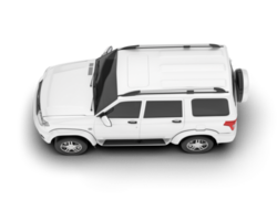 White SUV on transparent background. 3d rendering - illustration png