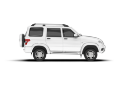 White SUV on transparent background. 3d rendering - illustration png