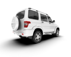 White SUV on transparent background. 3d rendering - illustration png