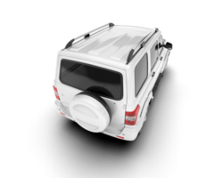 White SUV on transparent background. 3d rendering - illustration png