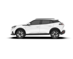 White SUV on transparent background. 3d rendering - illustration png