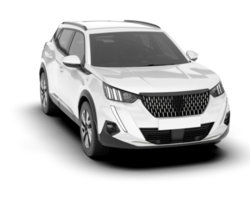 White SUV on transparent background. 3d rendering - illustration png