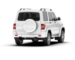 White SUV on transparent background. 3d rendering - illustration png