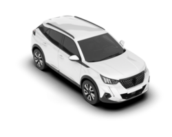 White SUV on transparent background. 3d rendering - illustration png