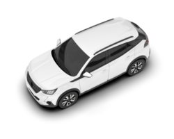 White SUV on transparent background. 3d rendering - illustration png