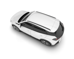 White SUV on transparent background. 3d rendering - illustration png